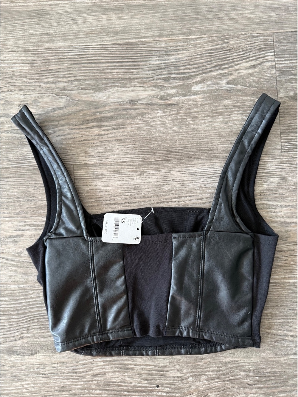 Free People Intimately Faux Leather Corset Crop Top XS NWT